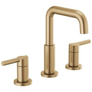 Delta Nicoli bathroom faucet in Champagne Bronze, model number 35849LF-CZ.